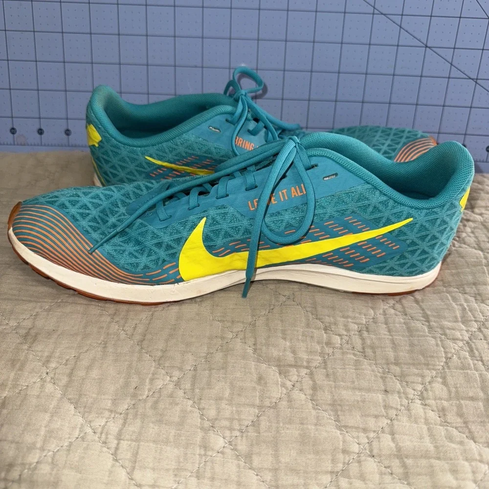 Nike Zoom Rival XC, Track Running Shoe Turquoise, orange, Yellow Size 10.5